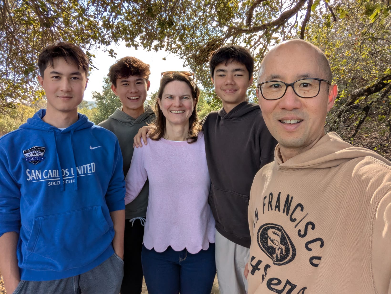 The Choy family outdoors